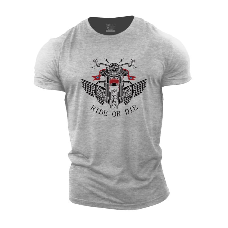 Cotton Ride Or Die Graphic Workout Men's T-shirts tacday