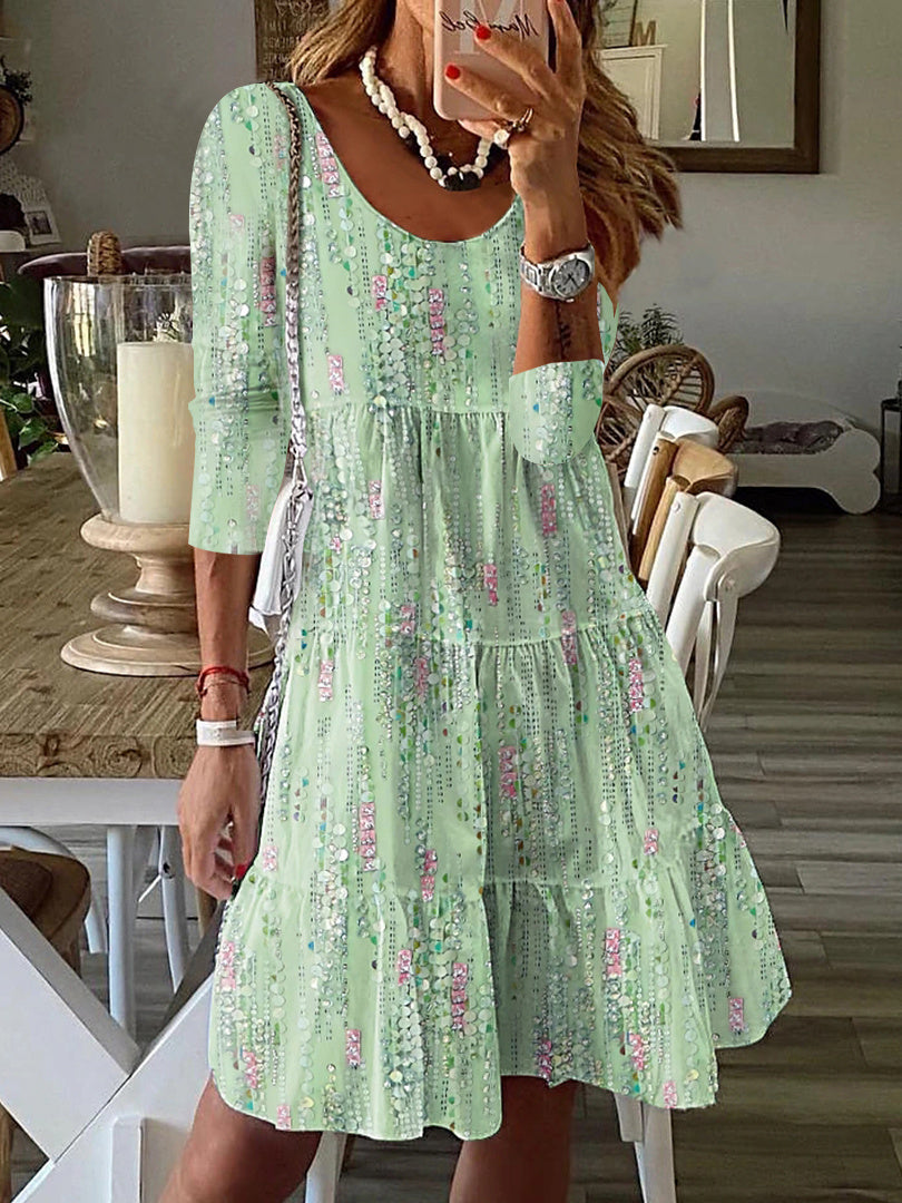 Women Long Sleeve V-neck Graphic Floral Printed Top
