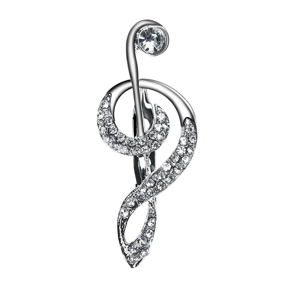 

Music Note Brooch Hat Scarf Clip Antique Rhinestone Crystal, 501 Original