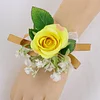 10PCS Sunflower Peony Wedding Catering Bridal Groom Guests Corsage Boutonniere Wrist Artificial Flower Bouquets