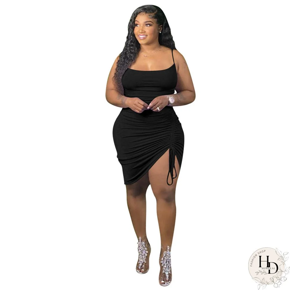 Plus Size Clothing Dress Wholesale Elegant Party Outfits Bandage Draped Tank Slip Maxi DressesFor Women Summer Dropshipping