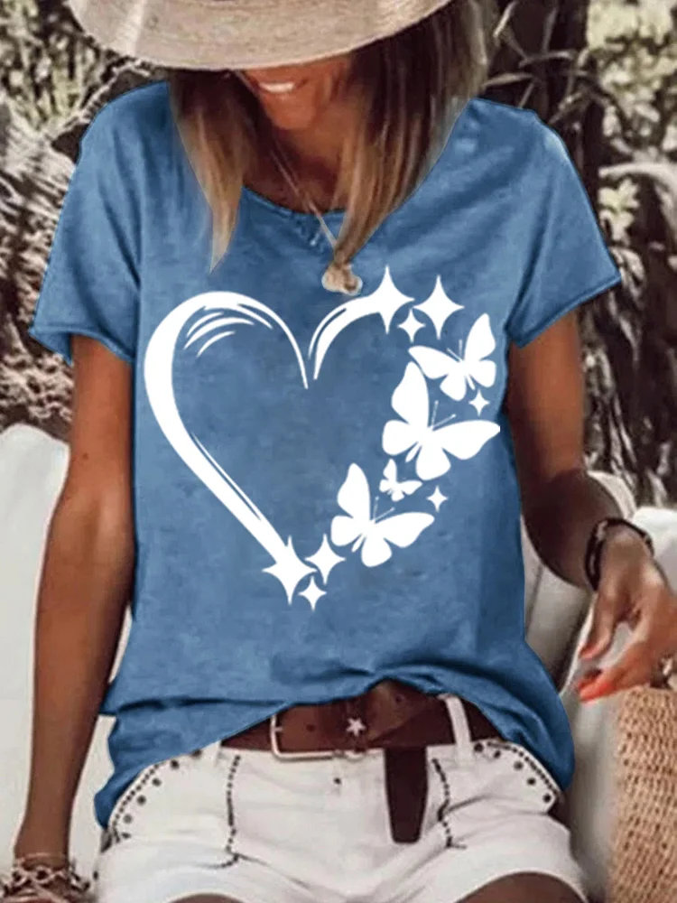 Butterfly love Hem Tee-03729