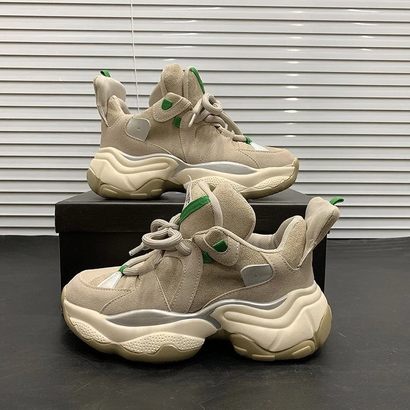 Platform Sneakers For Women 2021 Spring Luxury Designers Ladies Sports Casual Shoes Woman Fashion Old Dad Shoes Platform Sneaker