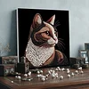uk.everydayedeals DIY Pearl Painting With Frame - Handmade Self-Adhesive Pearls - Rich Cat(30*30cm)