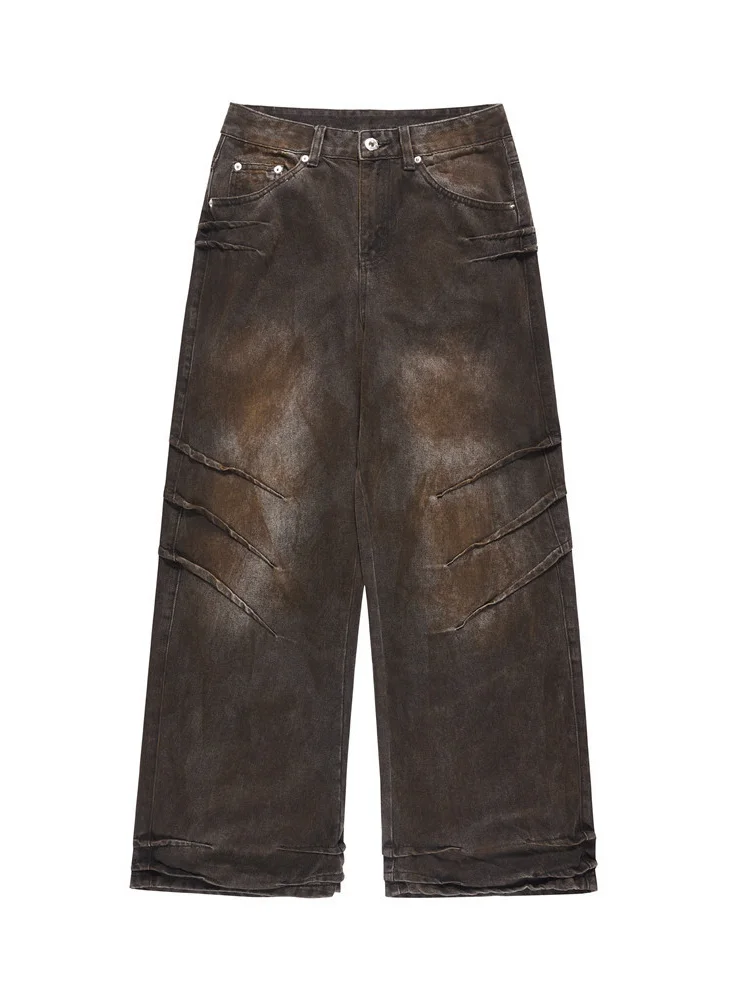 Vintage Dune Wasteland Doomsday Shark Wrinkles Hip Hop Jeans