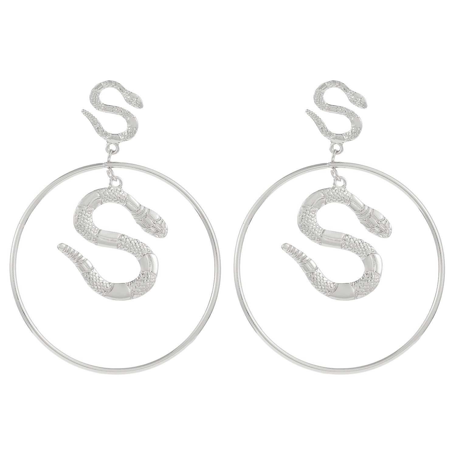 Round Snake Gold-Plated Earrings