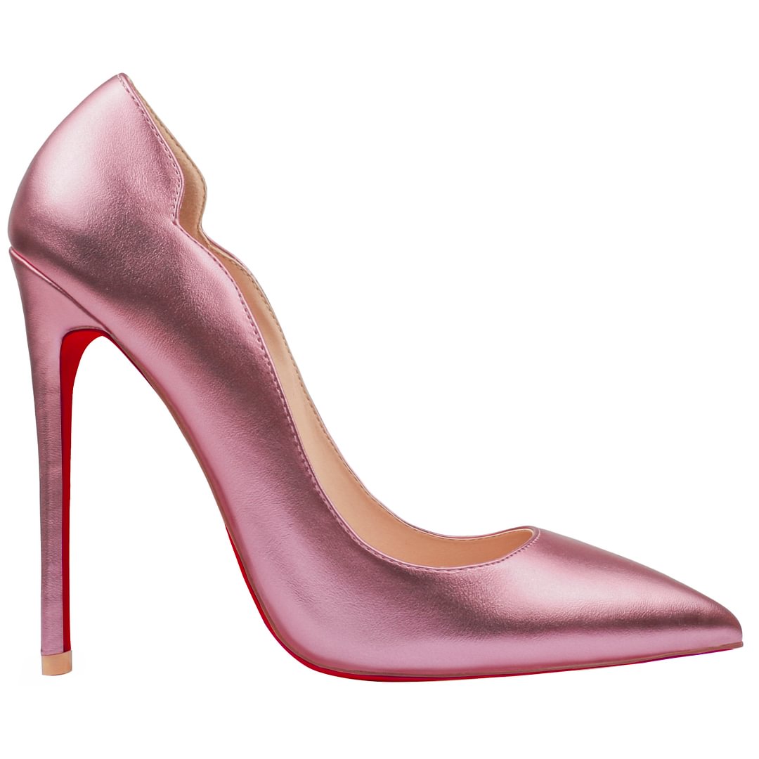 100mm/120mm Women's Pointed Toe and V-shaped Heels Fashion Bright Color Series Red Bottom Pumps-vocosishoes
