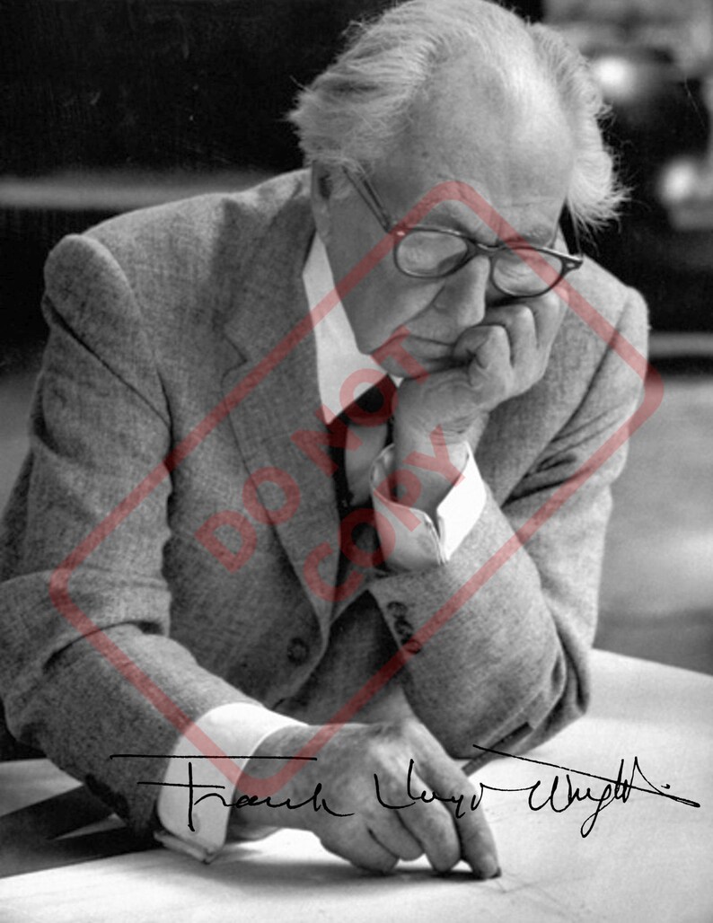 Frank Lloyd Wright Vintage 8.5x11 Autographed Signed Reprint Photo Poster painting