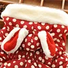 Baby Girl Ear Decor Fleece Dots Long-sleeve Hooded Cotton Coat