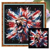 Independence Day Patriotic Lion Full 11CT 3 Strands DIY Stamped Cross Stitch Kit for Beginners Adults Home Wall Decor Cross Stitch Art and Crafts Kits 40x40cm