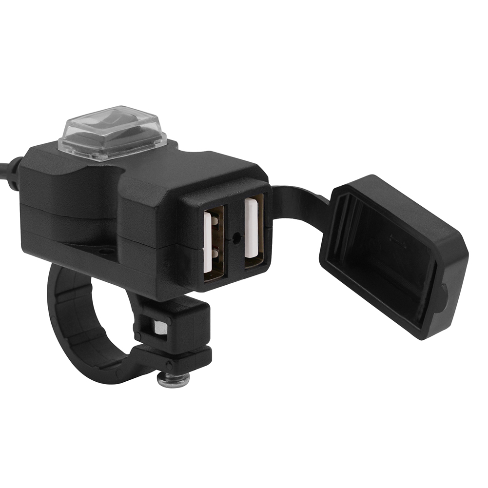 

CS-665A1 Motorcycle Dual USB Charger Handlebar Mirror 3.1A USB Power Socket, 501 Original