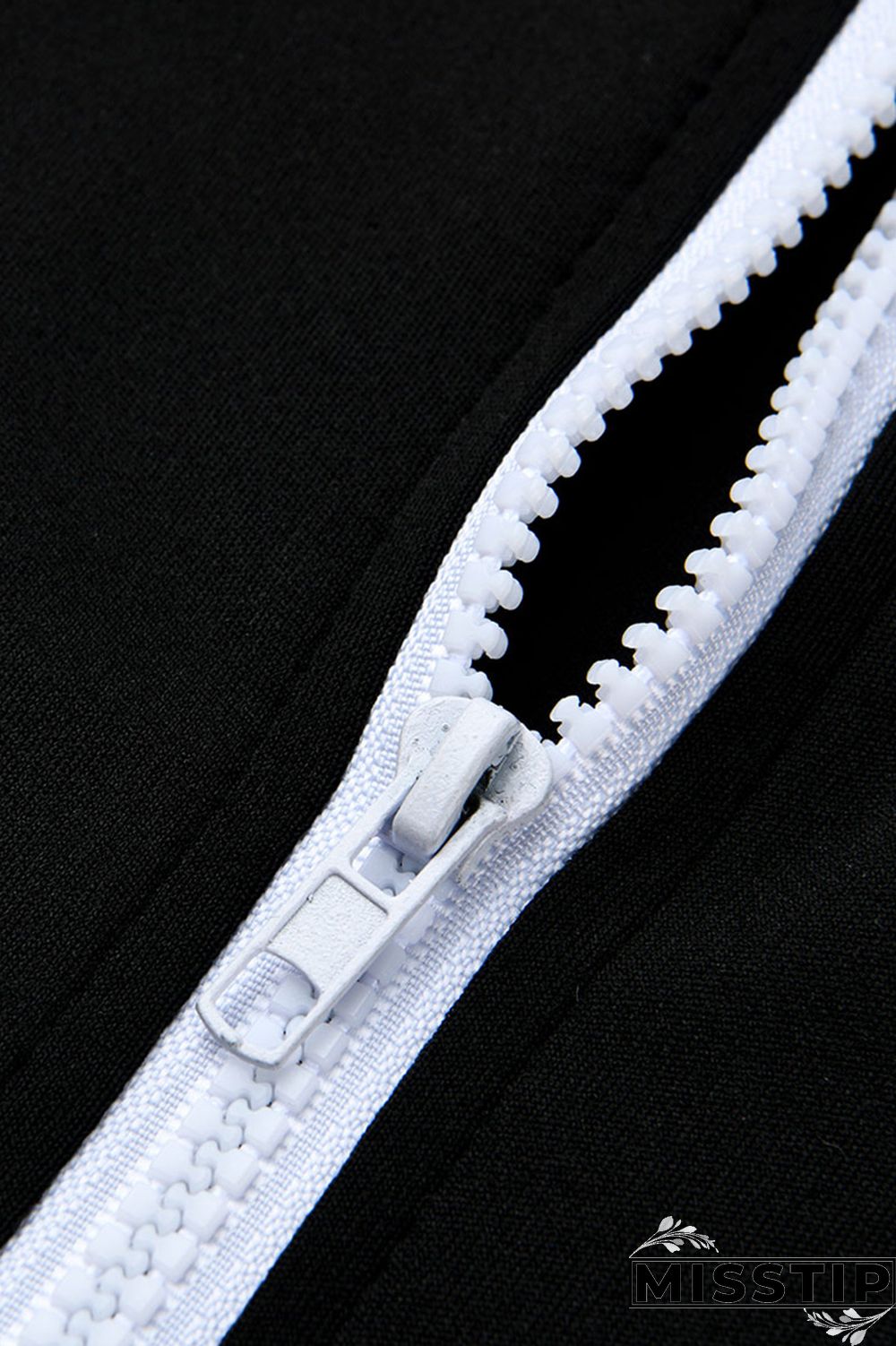 Black Fashion Casual Sportswear Zipper Collar Long Sleeve Regular Sleeve Patchwork Plus Size Set