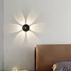 Petal Shape Motion Sensor Wall Light Rechargeable Cordless Wall Sconce 3 Colors Dimmable with Remote for Hallway Living Room Stair Bedroom