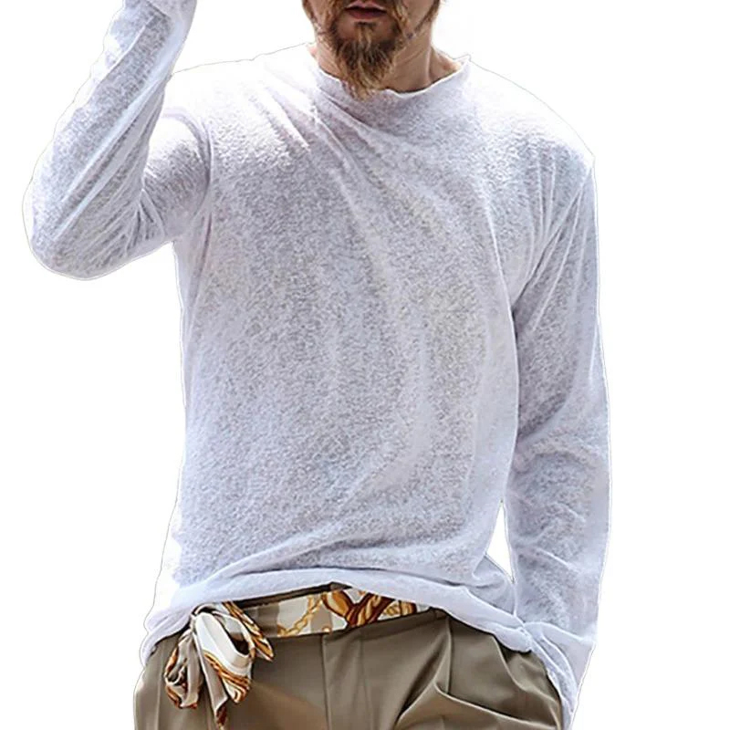 Men's Casual Round Neck Long Sleeve T-Shirt