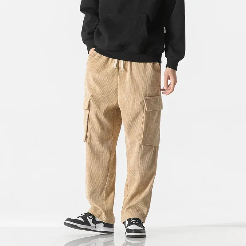 Men's Corduroy Cargo Trousers &ndash; Relaxed Drawstring Utility &ndash; view 2