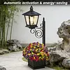 2-in-1 Solar Planter Lamp Waterproof IP54 Auto On/off Sensor 8-10 Hrs Long Lighting Solar Powered Pathway Light with Planter for Garden & Patio (No Flowers Included)