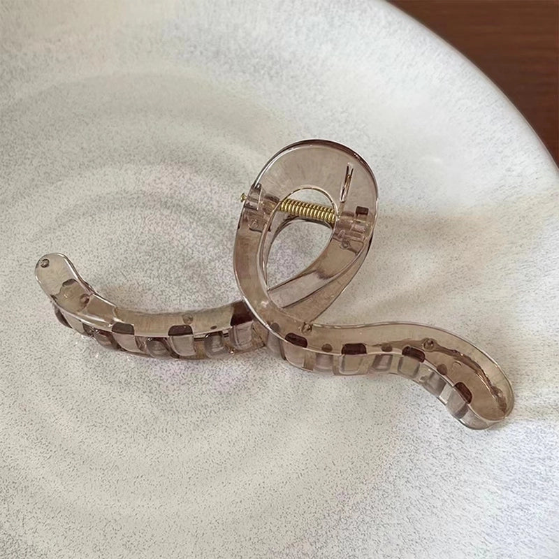 Design Geometric Lines Back Head Updo Hair Clip Large Shark Clip Female Frosted Temperament Hairpin Headdress