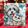 6Pcs Diamond Painting Cat Dog Greeting Cards Congratulations Cards & Gifts