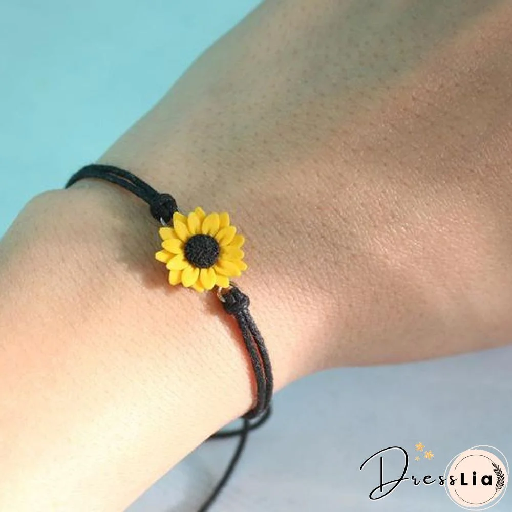 Sunflower Bracelet. Friendship Bracelet. Sunflower Ankle Bracelet. Sunflower Favors