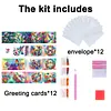 12Pcs Diamond Painting Butterfly Hummingbird Dragonfly Greeting Card Set with Envelope