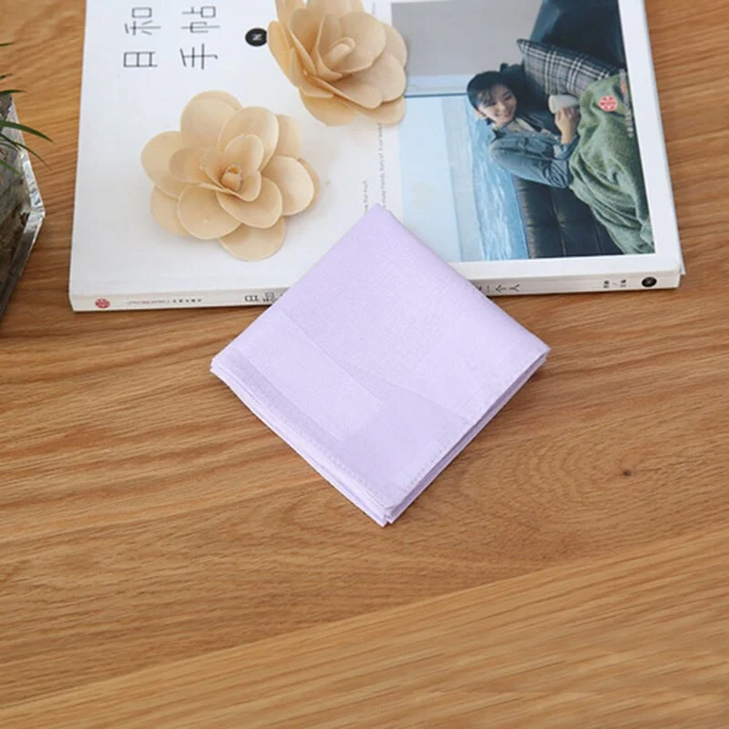 Handkerchiefs Women Cotton Plaid Retro High Quality Elegant Square Towel Pocket Womens Trendy Korean Style Ladies Simple Casual