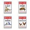 4pcs - Animal Warning- Vintage Metal Signs(12*16Inch)
