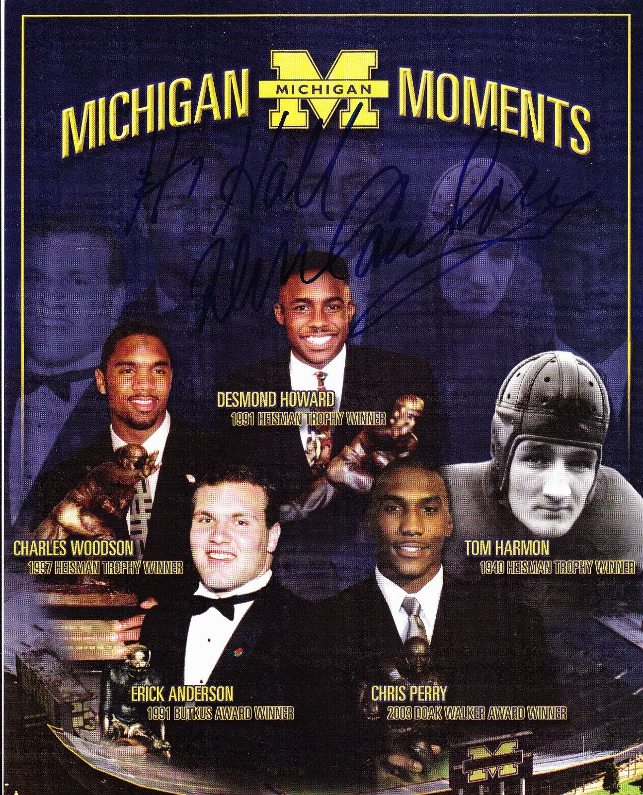 Don Canham signed 8.5x11 inch Michigan Moments collectors Photo Poster paintingcard #2 (Dec)