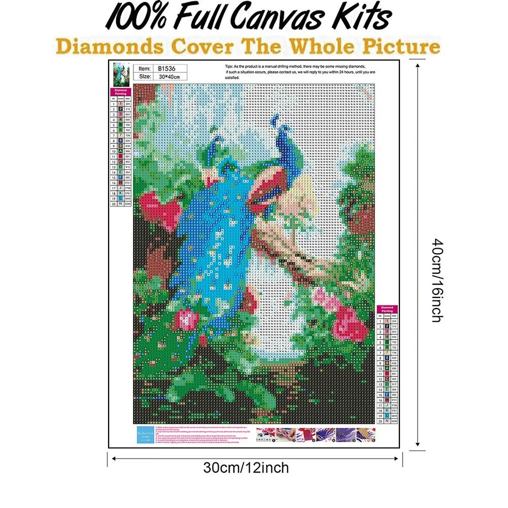 Diamond Painting - Full Round Drill - Lordly Peafowl(30*40cm)