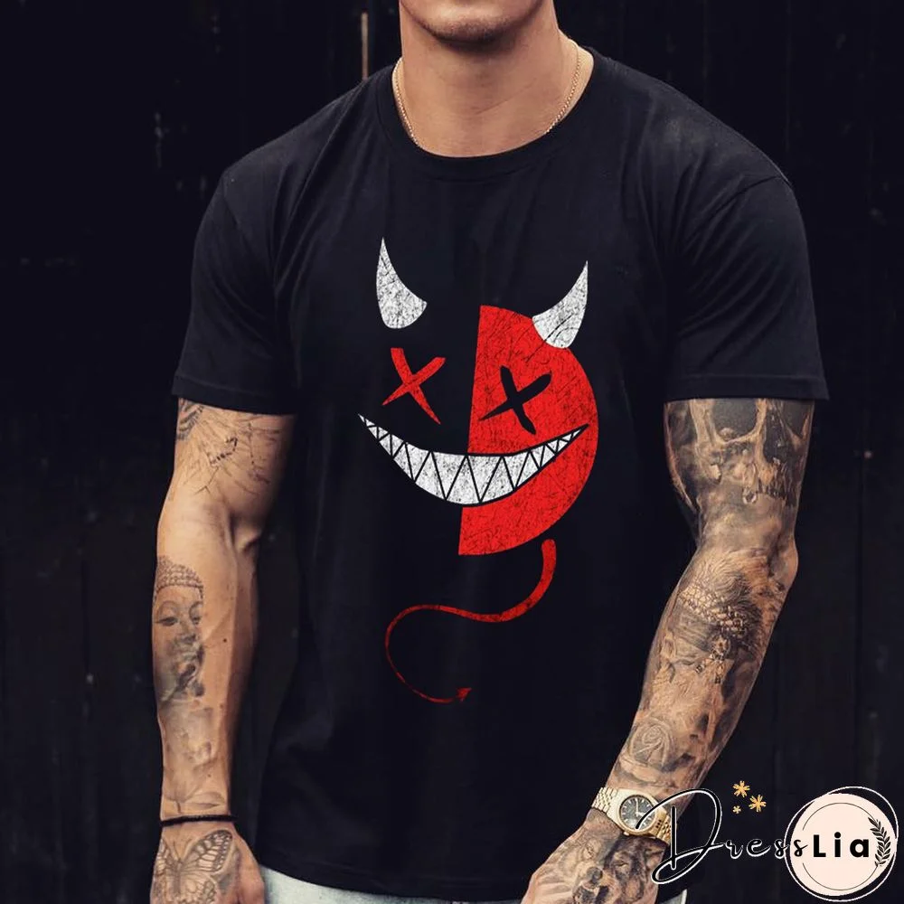 Devil Smile Art Print Short Sleeve T-Shirt