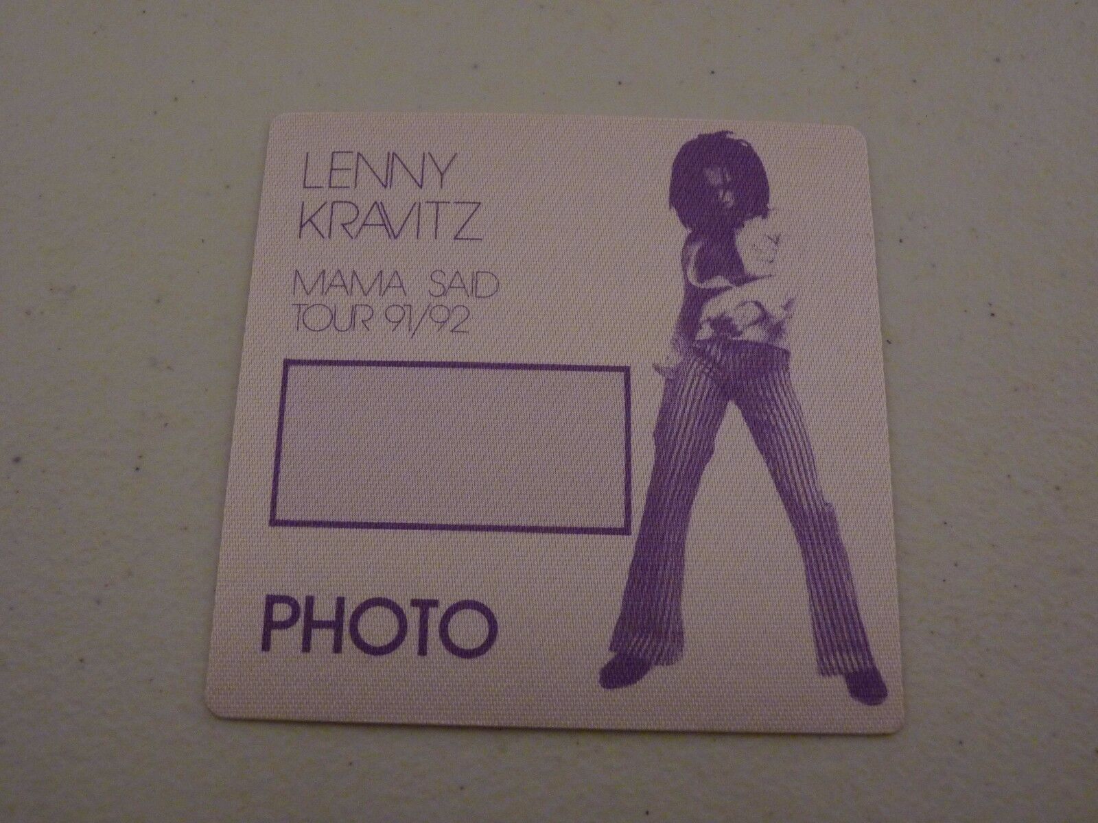 Lenny Kravitz Mama Said 91 92 Photo Poster painting Backstage Concert Pass Purple