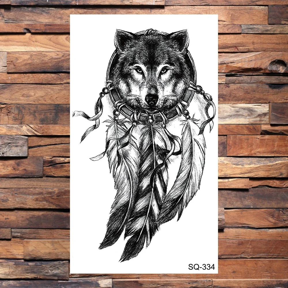 Skull Temporary Tattoos For Adults Men Realistic Tiger Lion Forest Praying Tatoos Vampire Snake Fake Tattoo Sticker Body Leg