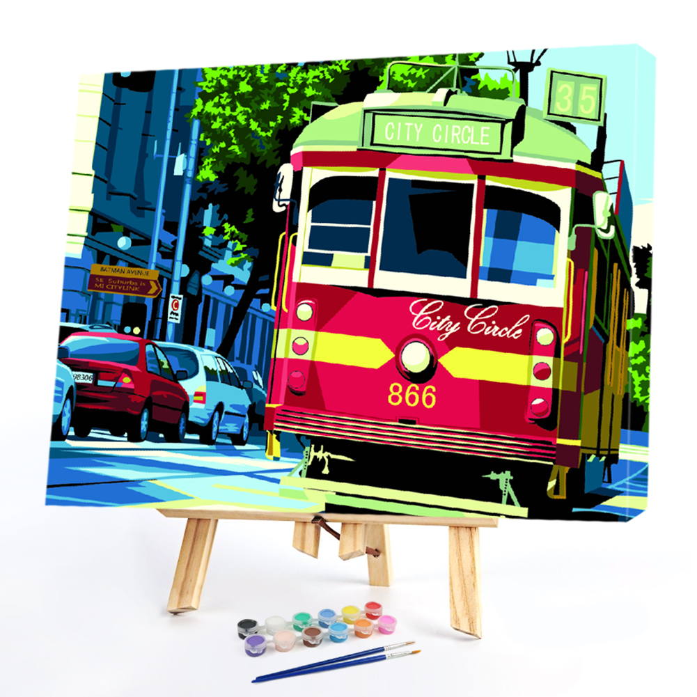 

40*50CM Paint By Numbers-City Tram, 501 Original