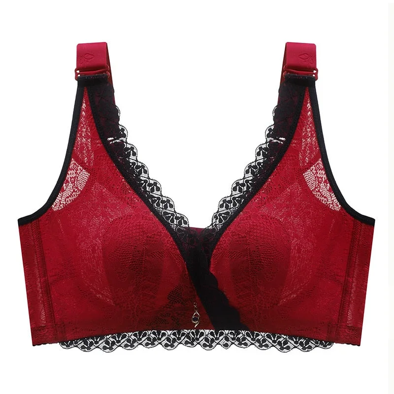 FallSweet Ultra Thin Bra Plus Size Underwear Women Sexy Lingerie Full Lace Bralette Wireless Bras C D E Cup