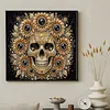 Partial Drill 5D Diamond Painting Kit Skull Abstract 30x30cm(Golden Skull)