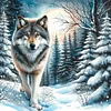Snow Wolf-Full Round Diamond Painting 30*30CM