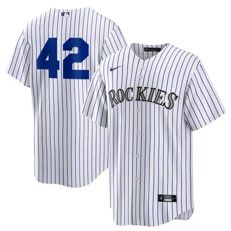 Youth Colorado Rockies #42 Jackie Robinson Nike White Home 2025 Jackie Robinson Day Replica Jersey