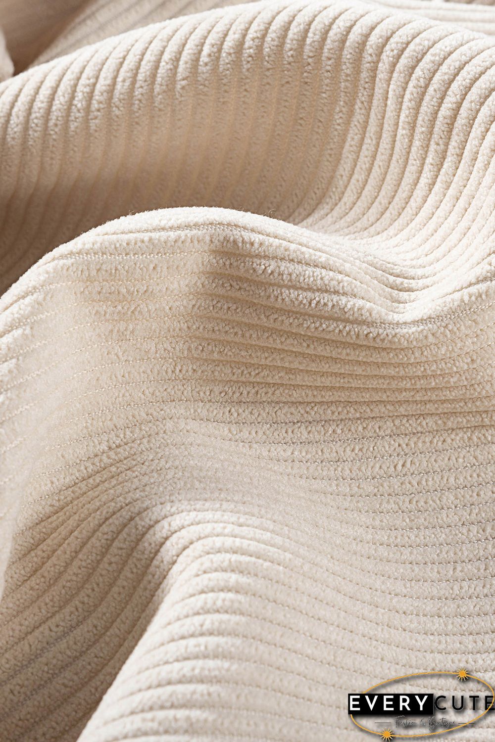 Waist Belt Corduroy Button-up Jacket