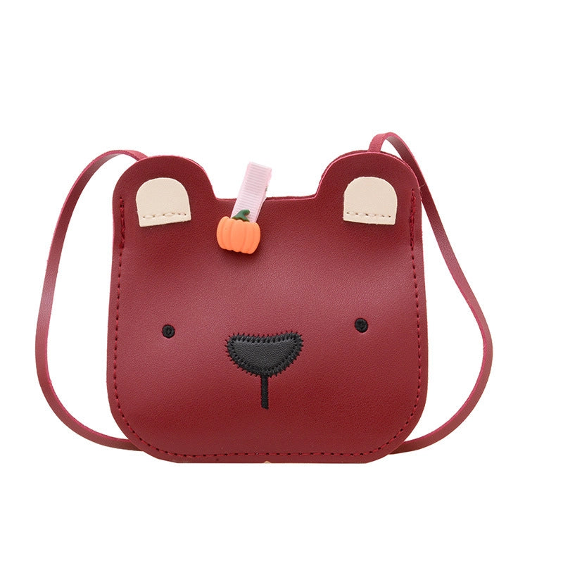 Women’s Pu Leather Bear Cute Square Open Shoulder Bag