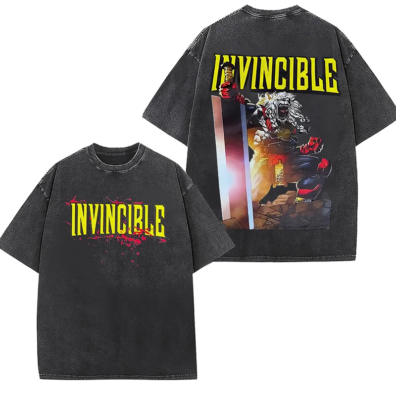 Invincible Printed Unisex Washed T-Shirt