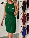 Vestido casual feminino NIKE&reg; 2025 com manga [compre um e leve outro gr&aacute;tis]