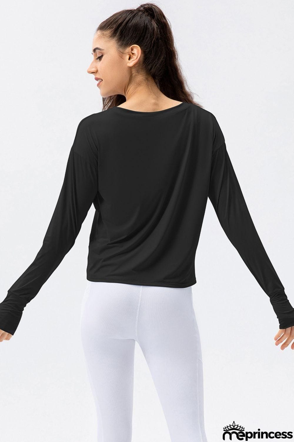 Breathable Round Neck Dropped Shoulder Top
