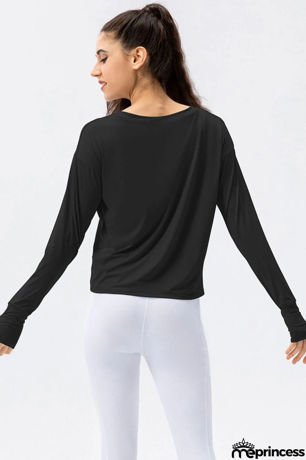 Breathable Round Neck Dropped Shoulder Top