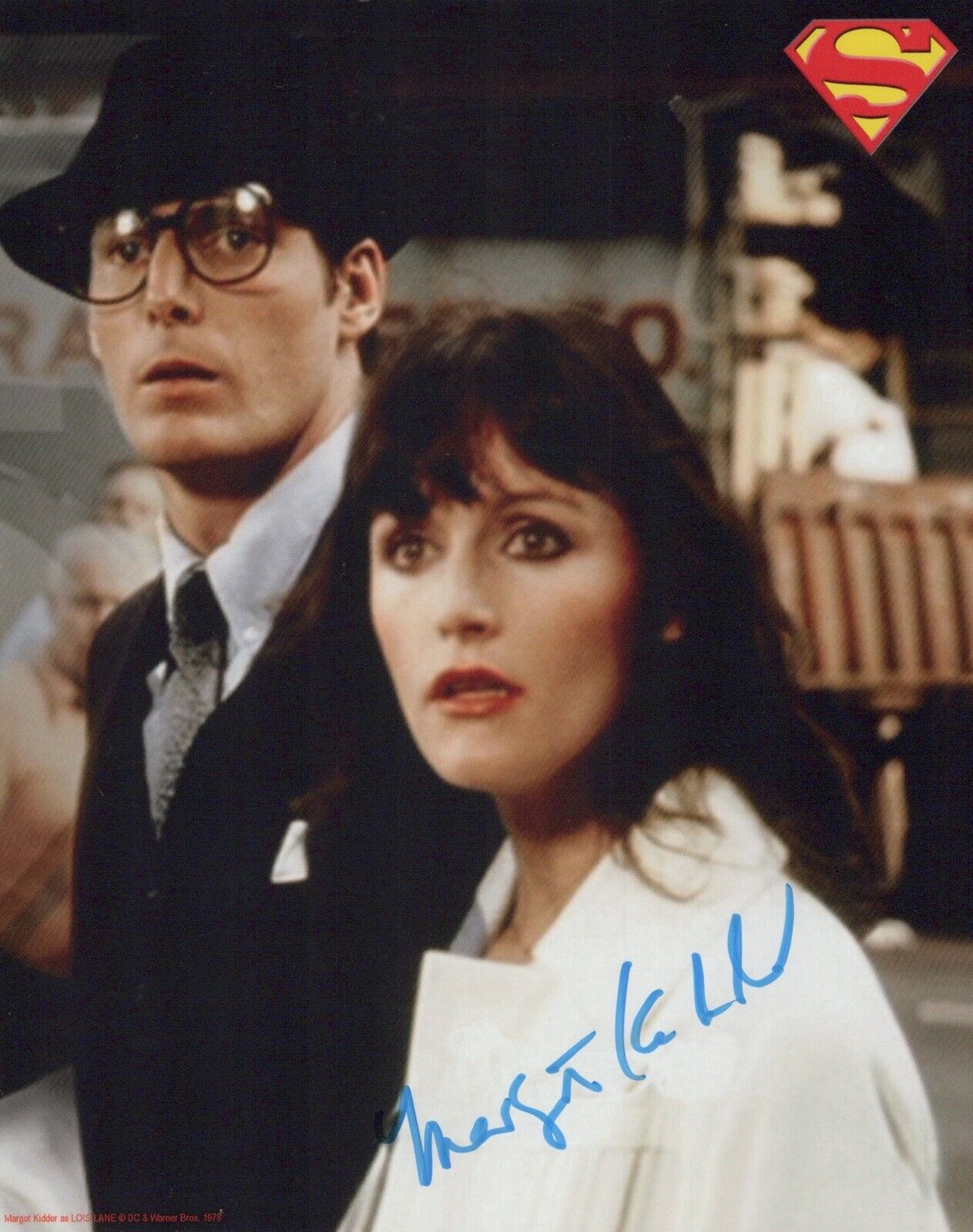 Margot Kidder as Lois Lane signed 8x10 SUPERMAN movie Photo Poster painting