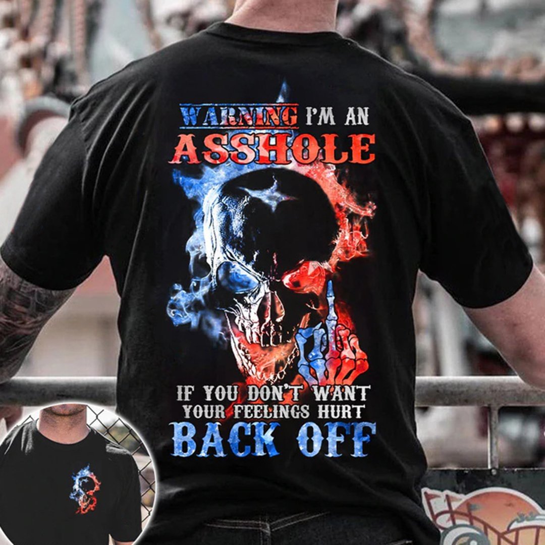 If You Don't Want Your Feelings Hurt Back Off Fire Skull All Over Print Men's Short Sleeve T-Shirt