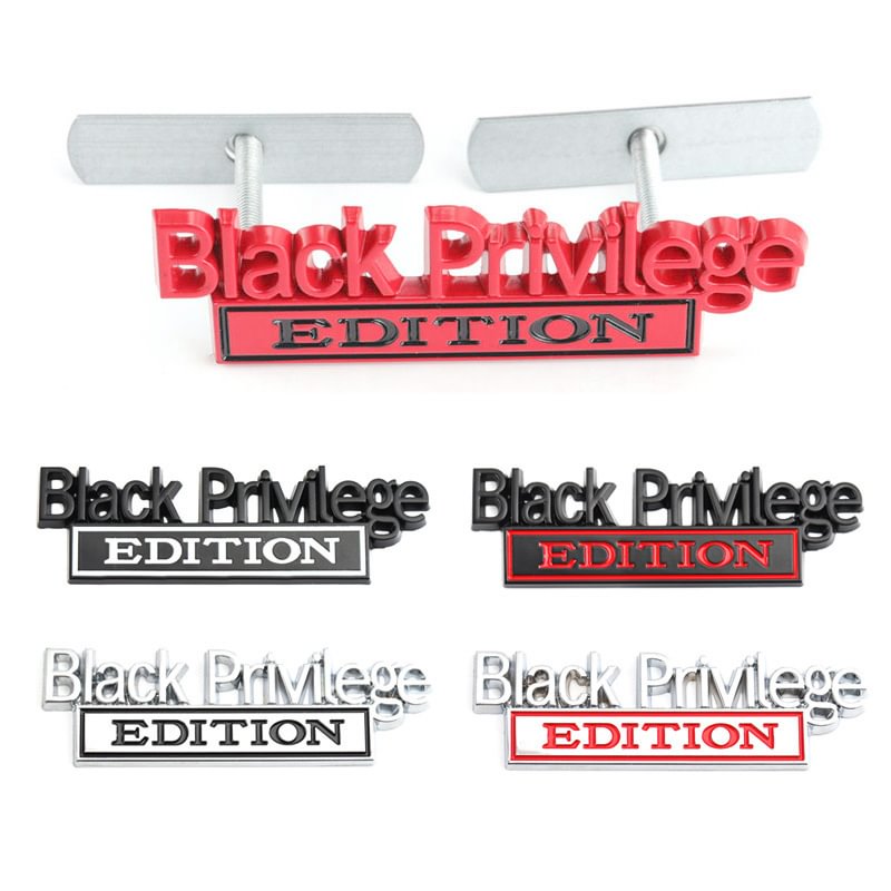 Sticker Black Privilege Edition Badge Emblem Hood Grille for Subaru Jeep Ford Nissan  dxncar