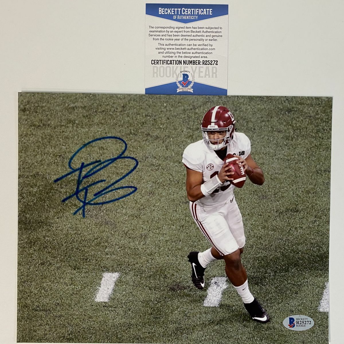 Autographed/Signed TUA TAGOVAILOA Alabama Crimson Tide 8x10 Photo Poster painting Beckett COA #2