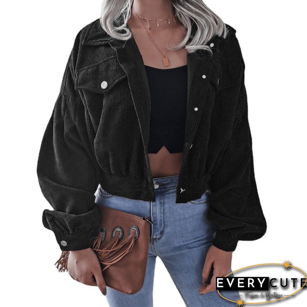 Lantern Long Sleeve Corduroy Casual Jacket Jacket Single-breasted Women's Jacket In Autumn and Winter