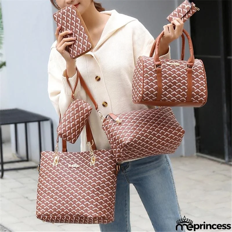 Women's Fashion Large Capacity 6-Piece Bags Set