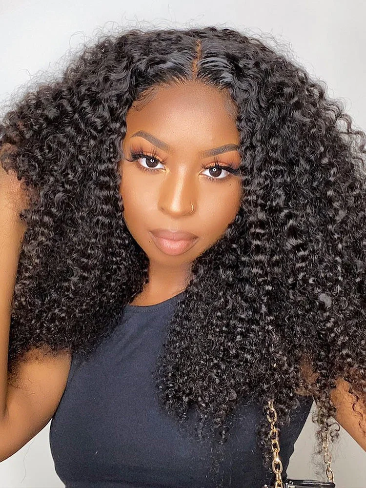 Xsywig Kinky Curly Human Hair Wigs 13x4/13x6 Lace Front Wigs Bomb Look