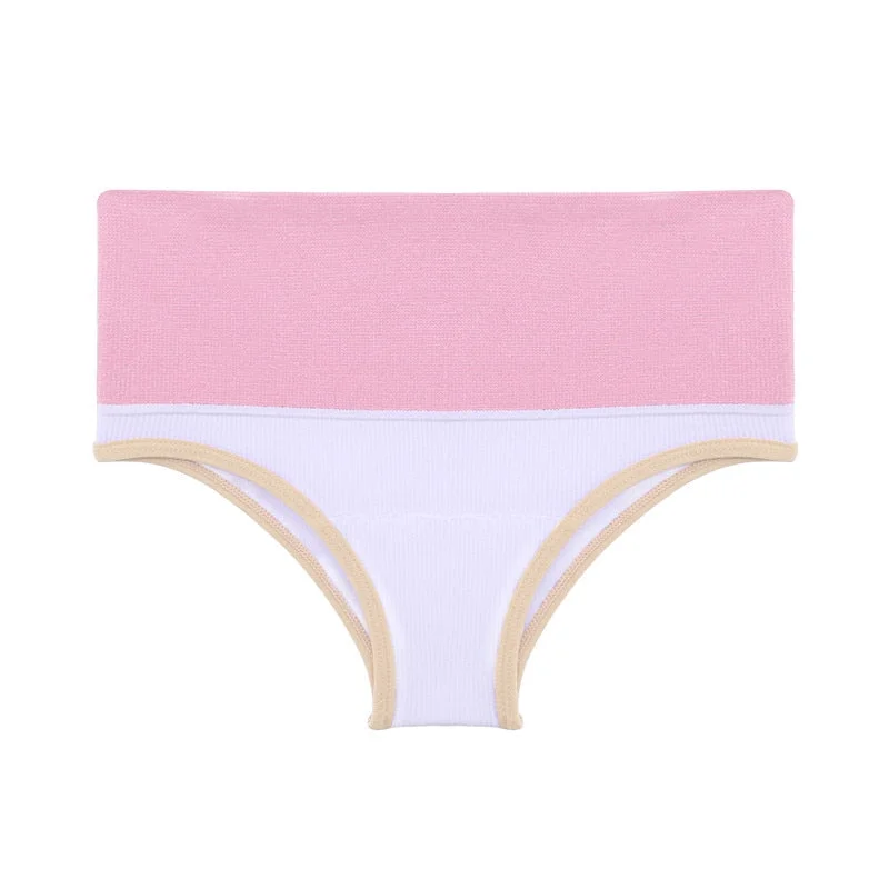 FINETOO High Waist Sexy Women Panties Lingerie Underwear Patchwork Underpants Woman Bodyshaper Briefs Seamless Girl Pantys M-XL